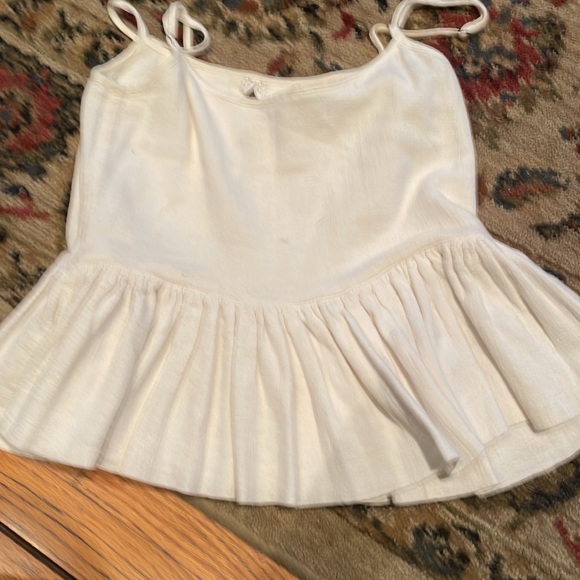 Zara embroidered white top size extra small pleated bottom - Picture 4 of 5